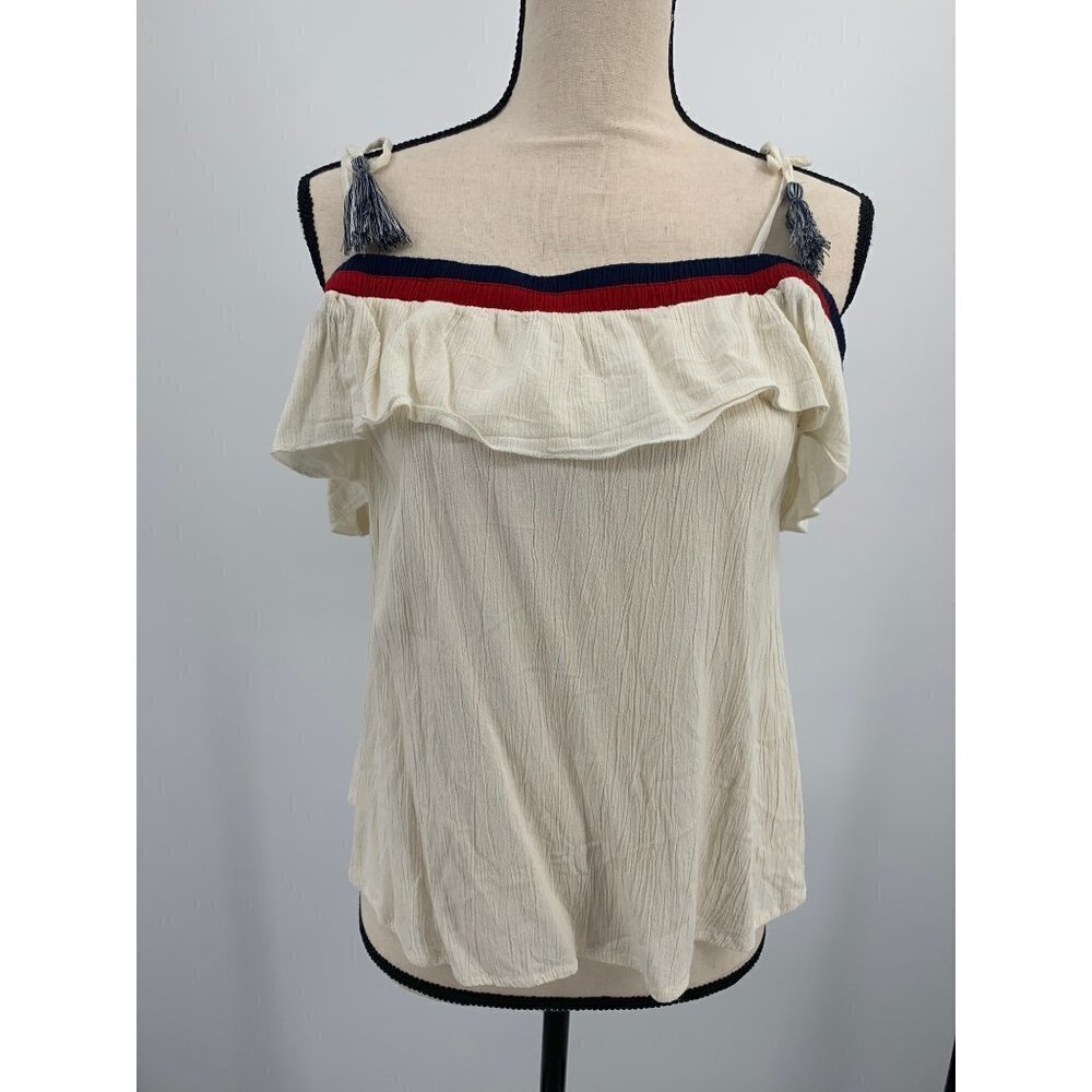American Eagle Spaghetti Strap Cold Shoulder Shirt Medium